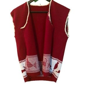 Vintage 70’s hieroglyphics print knit vest